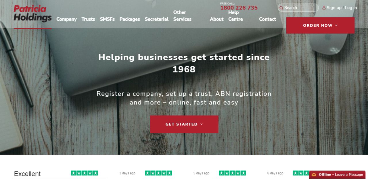 patricia holdings online company registrations australia