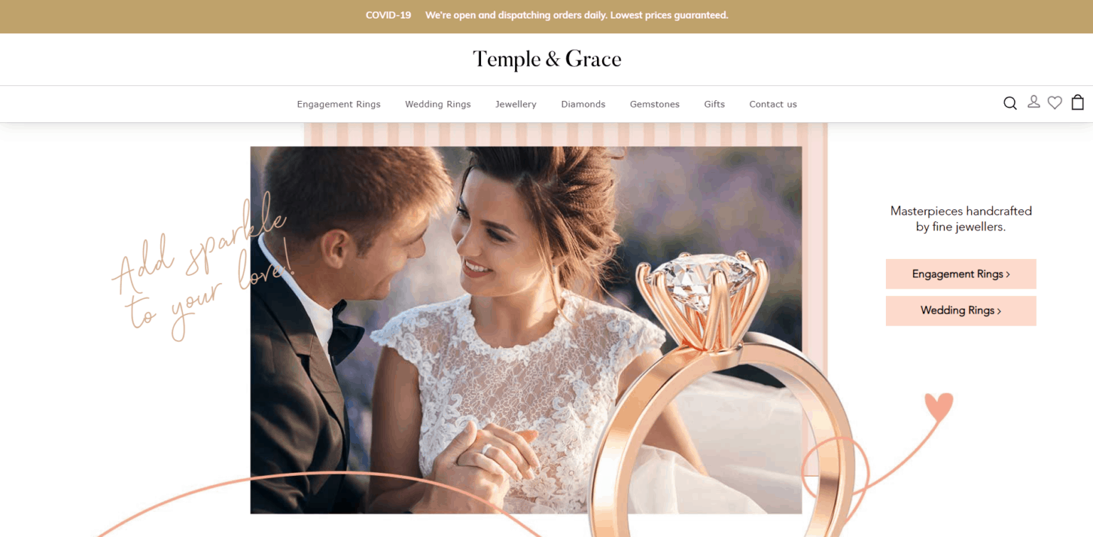 temple & grace engagement and wedding rings perth