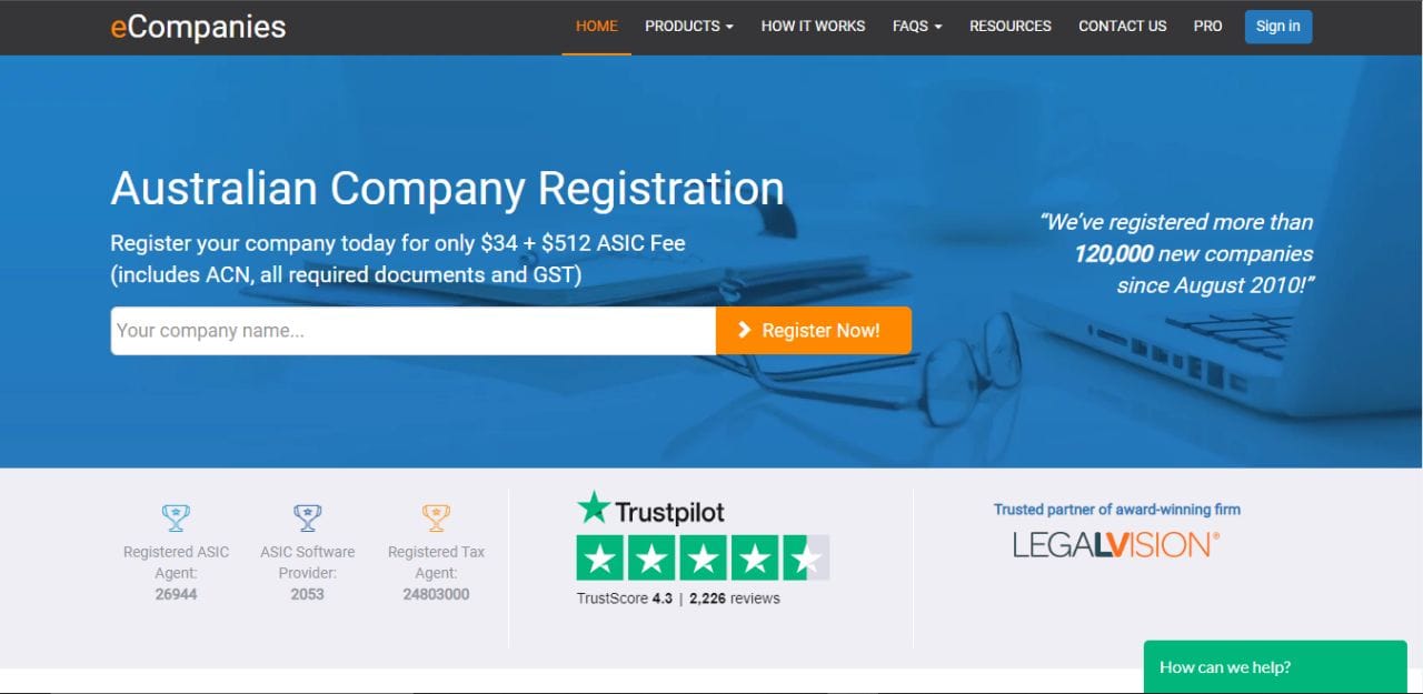 ecompanies online company registrations australia
